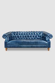 96 Cecil sofa in Mont Blanc Nile blue leather