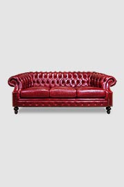 91 Cecil sofa in Ohio Oxblood red leather
