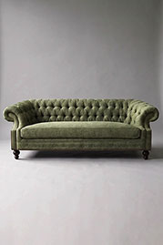 91 Cecil sofa in Mehira Dill green textured velvet fabric