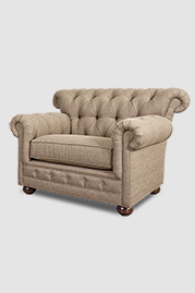 49 Sylvester armchair in Bleecker Nutmeg performance fabric