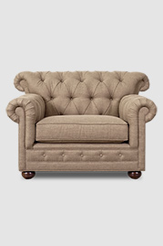 49 Sylvester armchair in Bleecker Nutmeg performance fabric