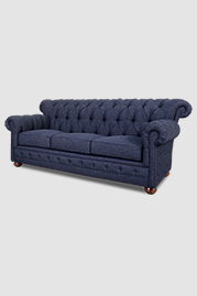 96 Sylvester sofa in Varick Indigo blue performance fabric