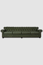 128 Sylvester sofa in Cheyenne Decoy green performance leather