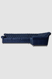 145x115 Sylvester sectional sofa in Stardust Los Alamos blue leather