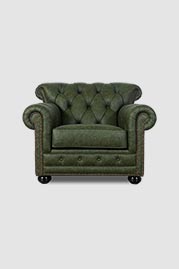 48 Sylvester chair in Cheyenne Decoy green performance leather