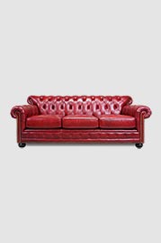 96 Sylvester sofa in Louisiana Cranberry red leather