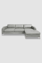 Coach sofa+chaise in No Regrets Moon Dance performance leather