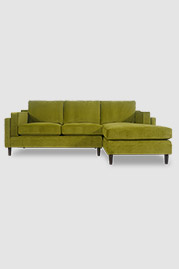 102 Coach sofa+chaise in Cannes Mirodi green velvet