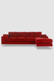 Coach sofa+chaise in Cannes Scarlet red velvet