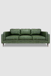 91 Coach sofa in Cheyenne Decoy green performance leather