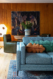 Coach sectional in Carlisle Bermuda blue performance fabric