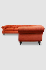 97x97 Alejandro sectional in Lugano Spice Market orange performance boucle fabric