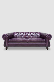 Alejandro sofa in aubergine leather