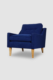 Pickles armchair in Walker Mystic blue performance fabric