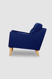 Pickles armchair in Walker Mystic blue performance fabric