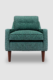 Pickles armchair in Lugano Aquarelle blue green performance boucle fabric