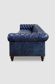 91 Boo petite Chesterfield sofa in Caprieze Denim Style blue leather