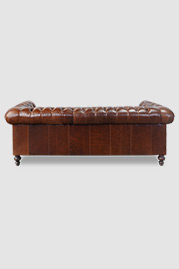 85 Boo petite Chesterfield sofa in Mont Blanc Bourbon leather