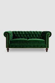 69 Boo compact Chesterfield sofa in Como Emerald green velvet