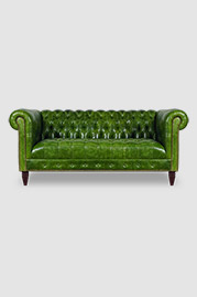 69 Boo petite Chesterfield sofa in Mont Blanc Evergreen leather with tufted seat