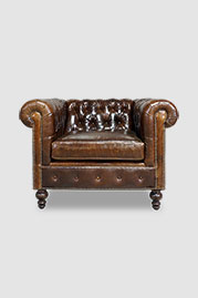 44 Boo armchair in Mont Blanc Bourbon brown leather