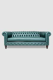 85 Boo sofa in Florida Pine green performance leather