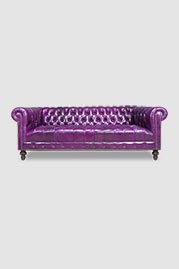 85 Boo Chesterfield sofa in Mont Blanc Amethyst leather