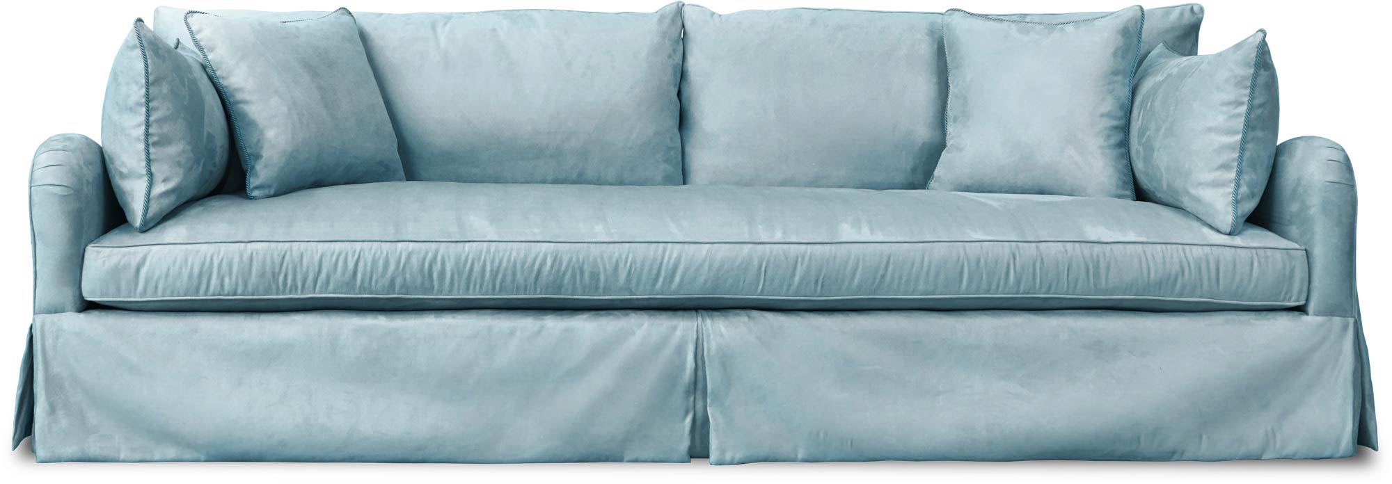 110x48 Bestie sofa in Thompson Stream blue velvet