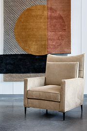Falcon armchair in Pebble Vanille 3546 leather