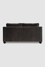 68 Greta Turkish sofa in Cannes Dark Grey velvet in shallower depth without backrest buttons