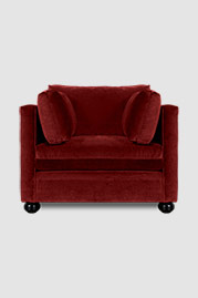 44 Greta Turkish armchair in Cannes Cayenne velvet without backrest buttons