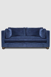72 Greta love seat in Jay Night performance chenille