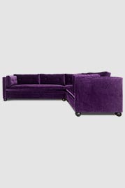 120x84 Greta L Sectional in Como Deep Purple velvet