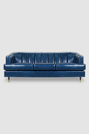 88 Cypress sofa in Bellissimo Nilo blue leather