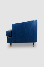 88 Cypress sofa in Bellissimo Nilo blue leather