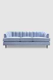 Cypress sofa in Huron Scooner blue houndstooth performance fabric