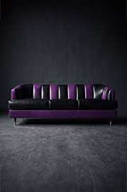 Cypress sofa in Bellissimo Ametisa and Mezzanote Italian leather