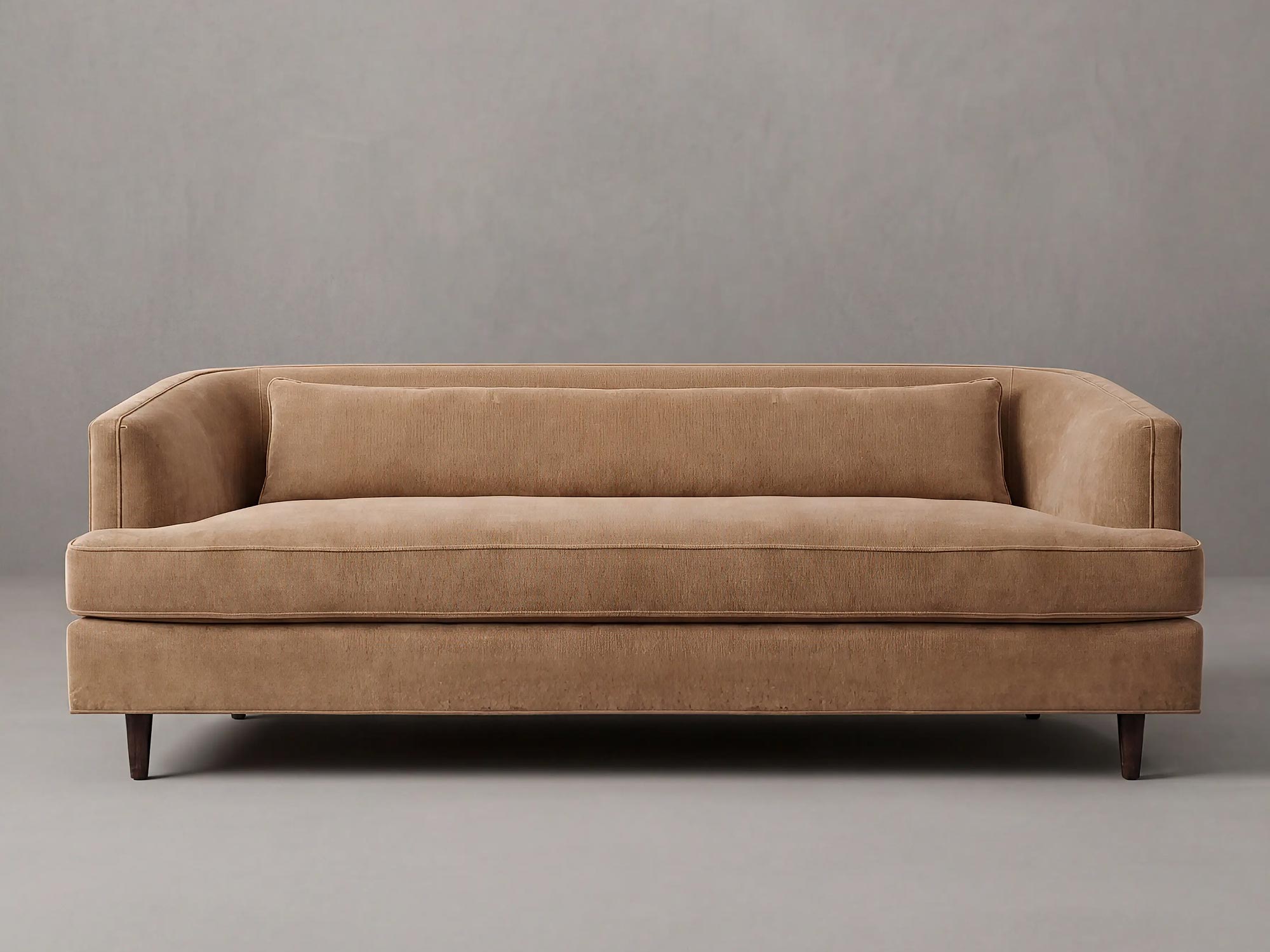 88 Fritz sofa in Cannes Golden Taupe velvet with optional bolster pillow