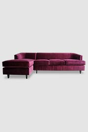 112 Fritz sofa+chaise in Como Ruby velvet
