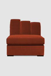 Metropolis armless module C in Porto Meteore red velvet