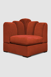 Metropolis corner module in Porto Meteore red velvet