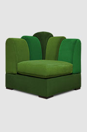 Metropolis corner module in Porto Lawn, Dublin, and Elf green velvets