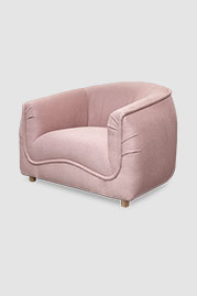 Buttercup armchair in blush pink blue fabric