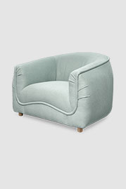 Buttercup armchair in Thicket Mineral blue fabric