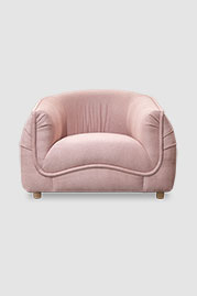 Buttercup armchair in blush pink blue fabric