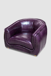 Buttercup armchair in Echo Aubergine purple leather