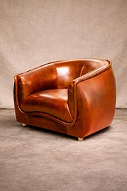 Buttercup armchair in Echo Cognac leather