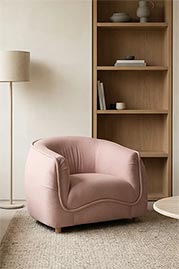 Buttercup armchair in blush pink fabric