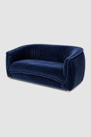 68 Buttercup sofa in Como Indigo velvet fabric