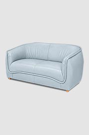 68 Buttercup sofa in Angelina Robin blue leather